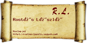 Rostás László névjegykártya